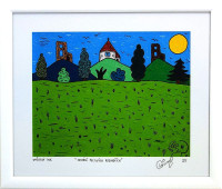 František R.Čech - Setkání poctivých rozhodčí - signovaný umělecký tisk v rámu